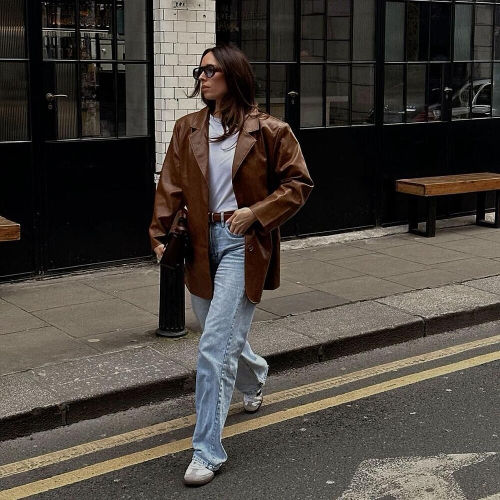 American-vintage Women's Brown and Tan Jacket